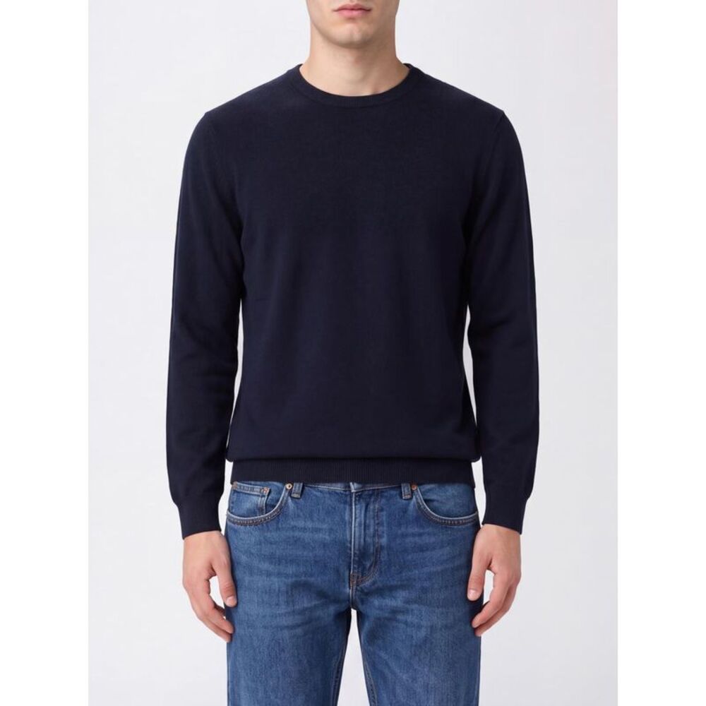 Premiata Men Premiata Crewneck Jumper In Pure Merino Wool With Ribbed Trims
